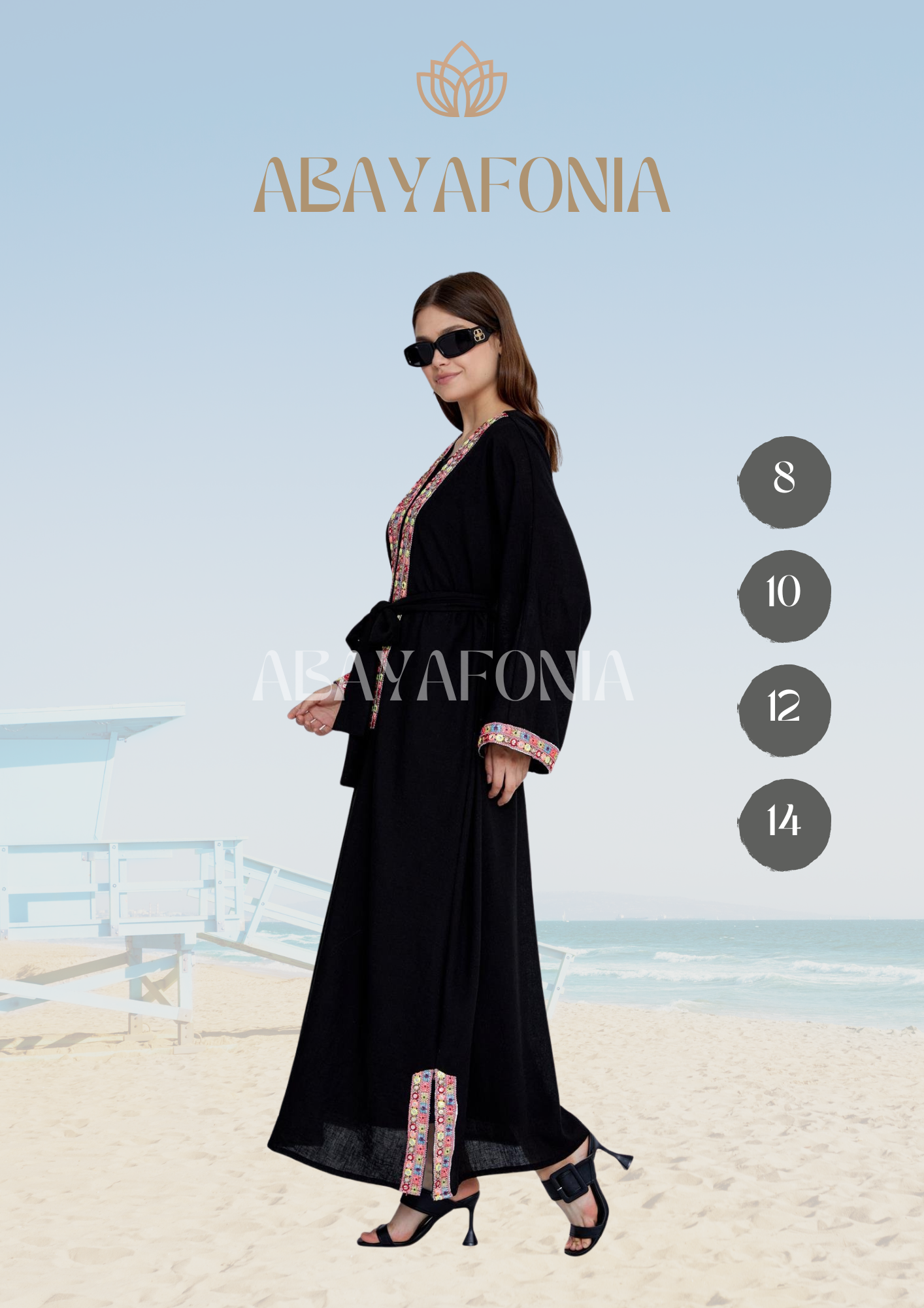 Black Abaya: Desert rose