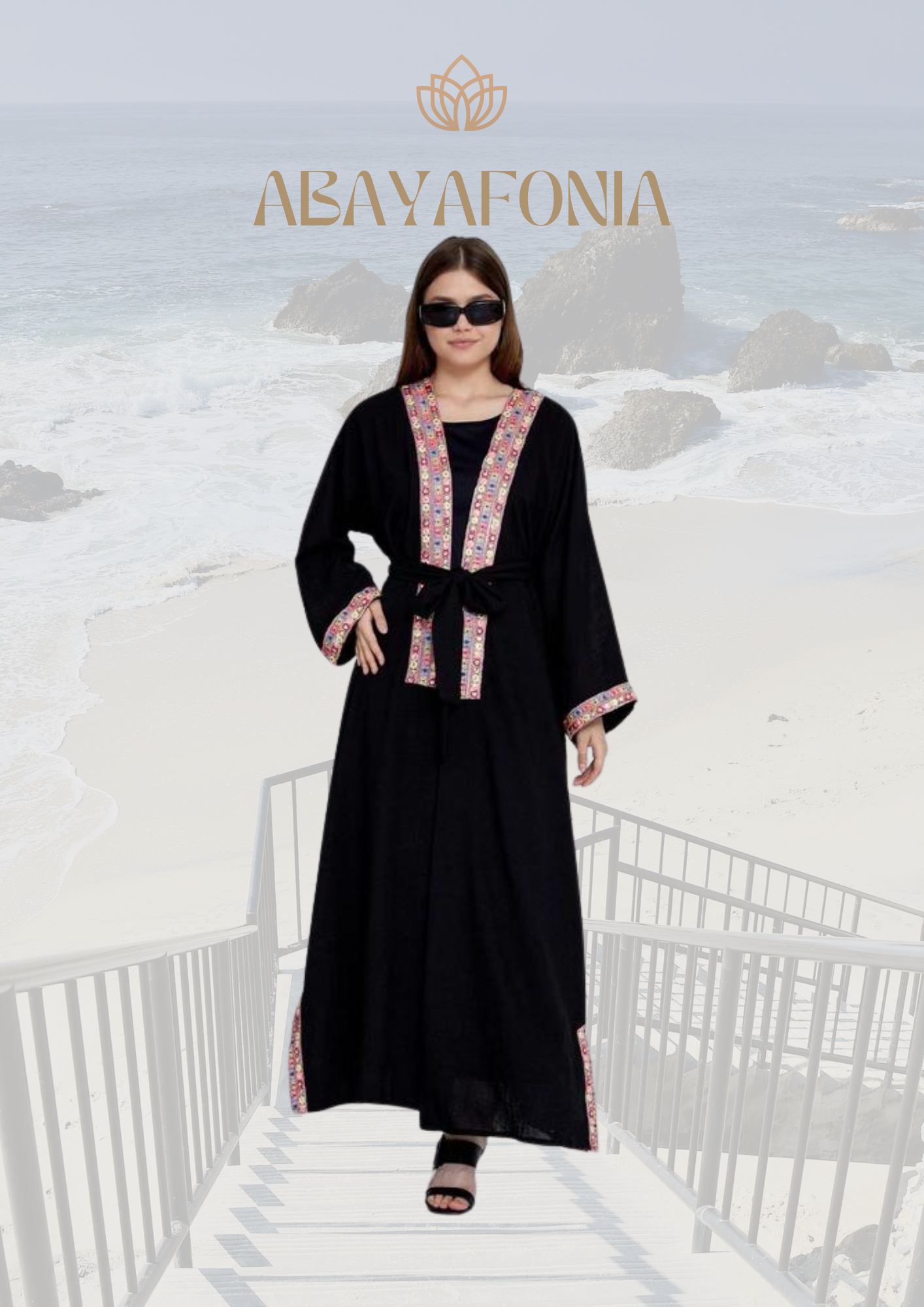 Black Abaya: Desert rose