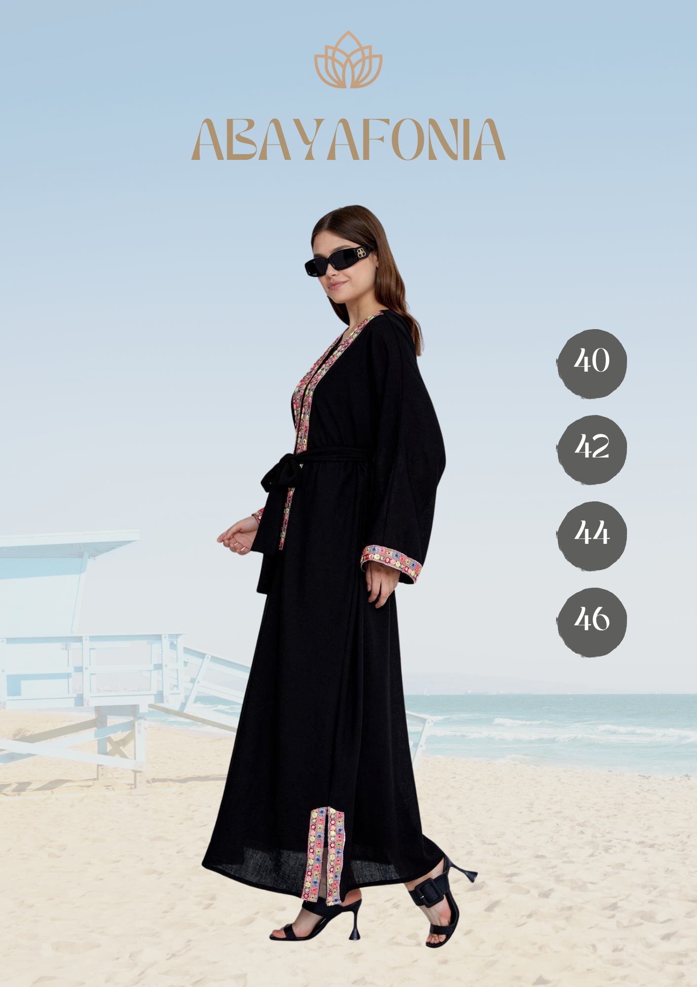 Black Abaya: Desert rose