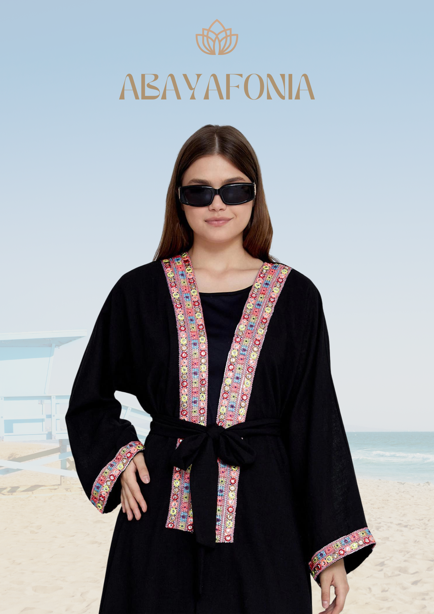 Black Abaya: Desert rose