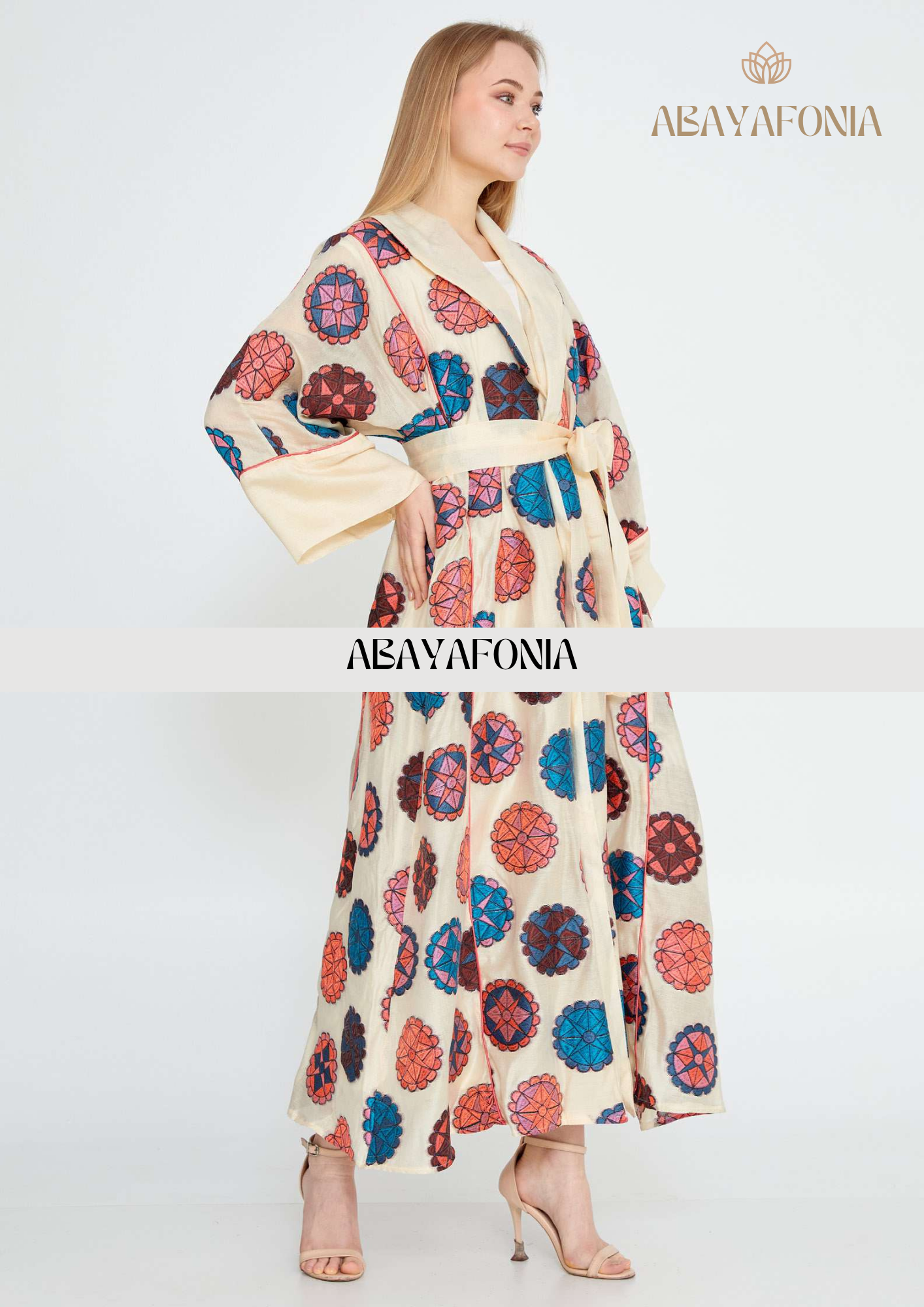 Mediterania: Multicolor/Beige Abaya