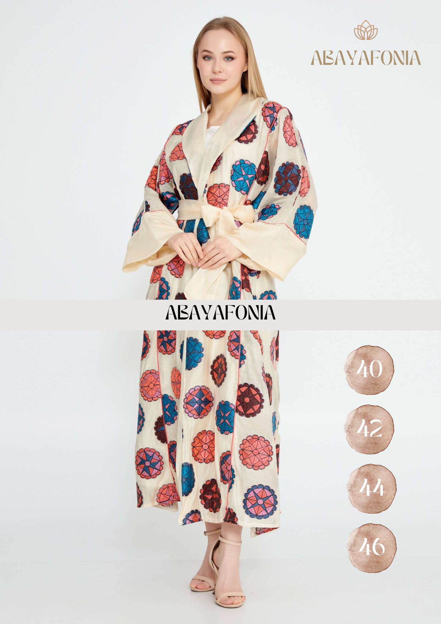 Mediterania: Multicolor/Beige Abaya