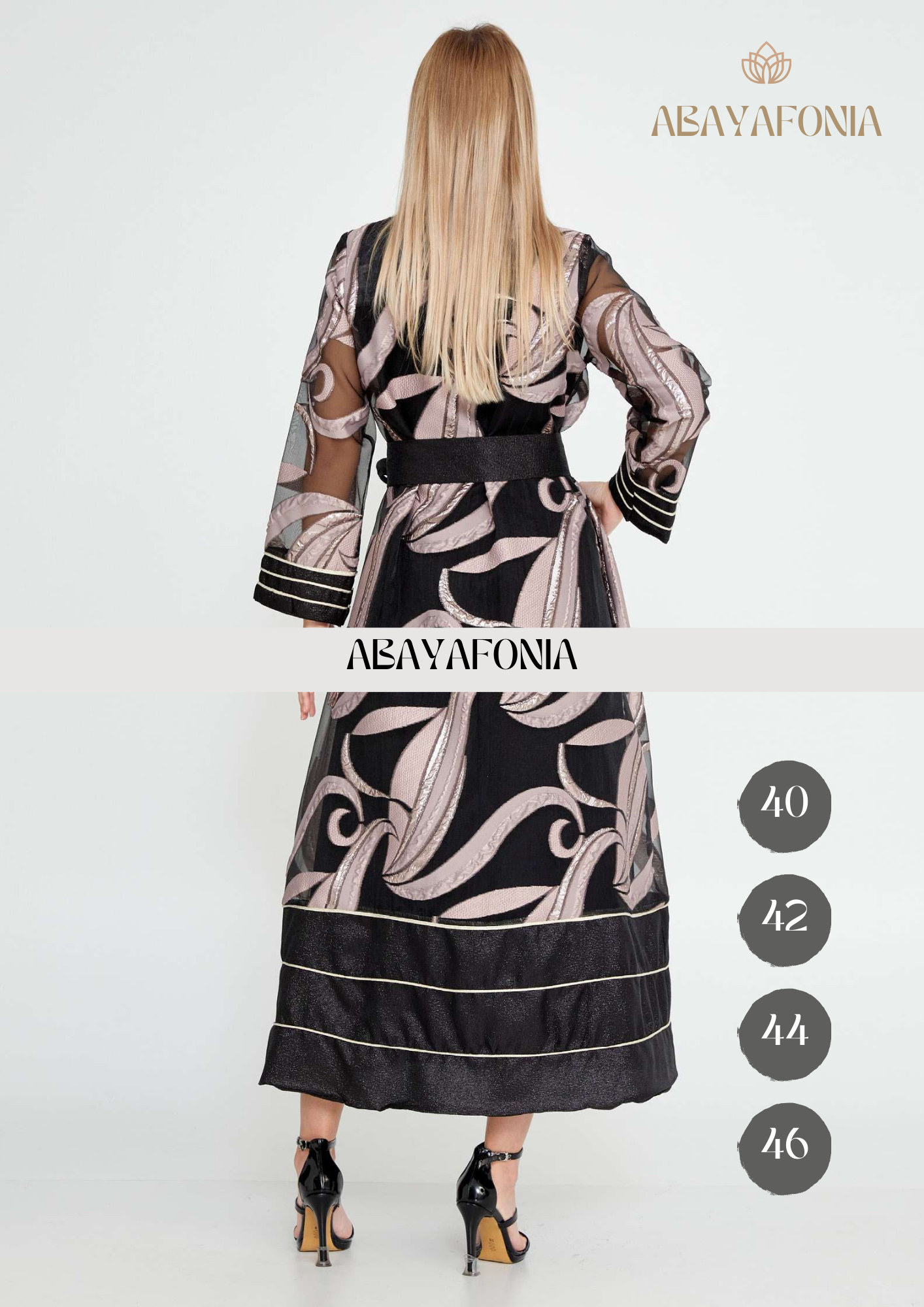 Mediterania: Black/Pink Abaya